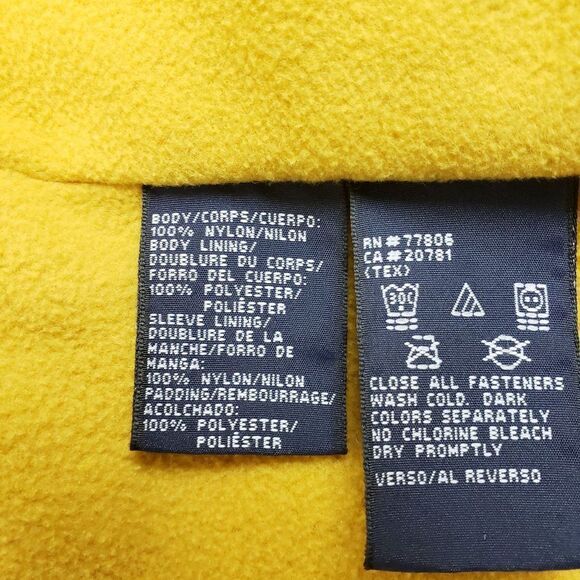 Vtg Tommy Hilfiger Men's Large Fleece Lined Hooded Green Blue Yellow Rain Jacket - Picture 6 of 15